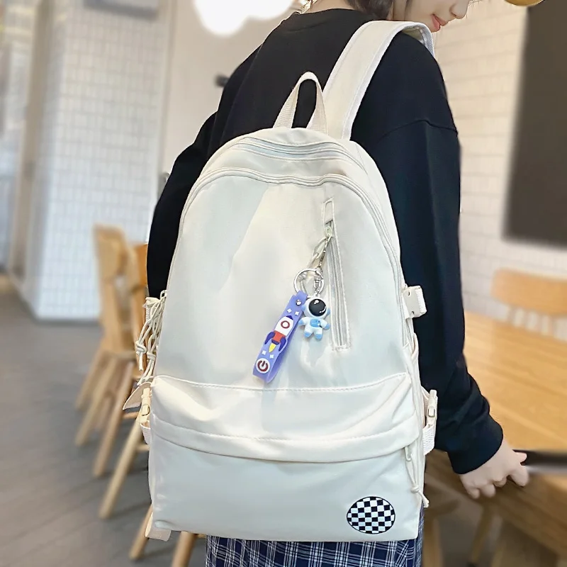 

Women Kawaii Solid Book Bag Female College Backpack Girl Cool Travel Student Bag Fashion Lady Cute Laptop Backpack Trendy School