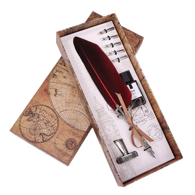 Ручка для каллиграфии в стиле ретро набор чернил письма Подарочная коробка