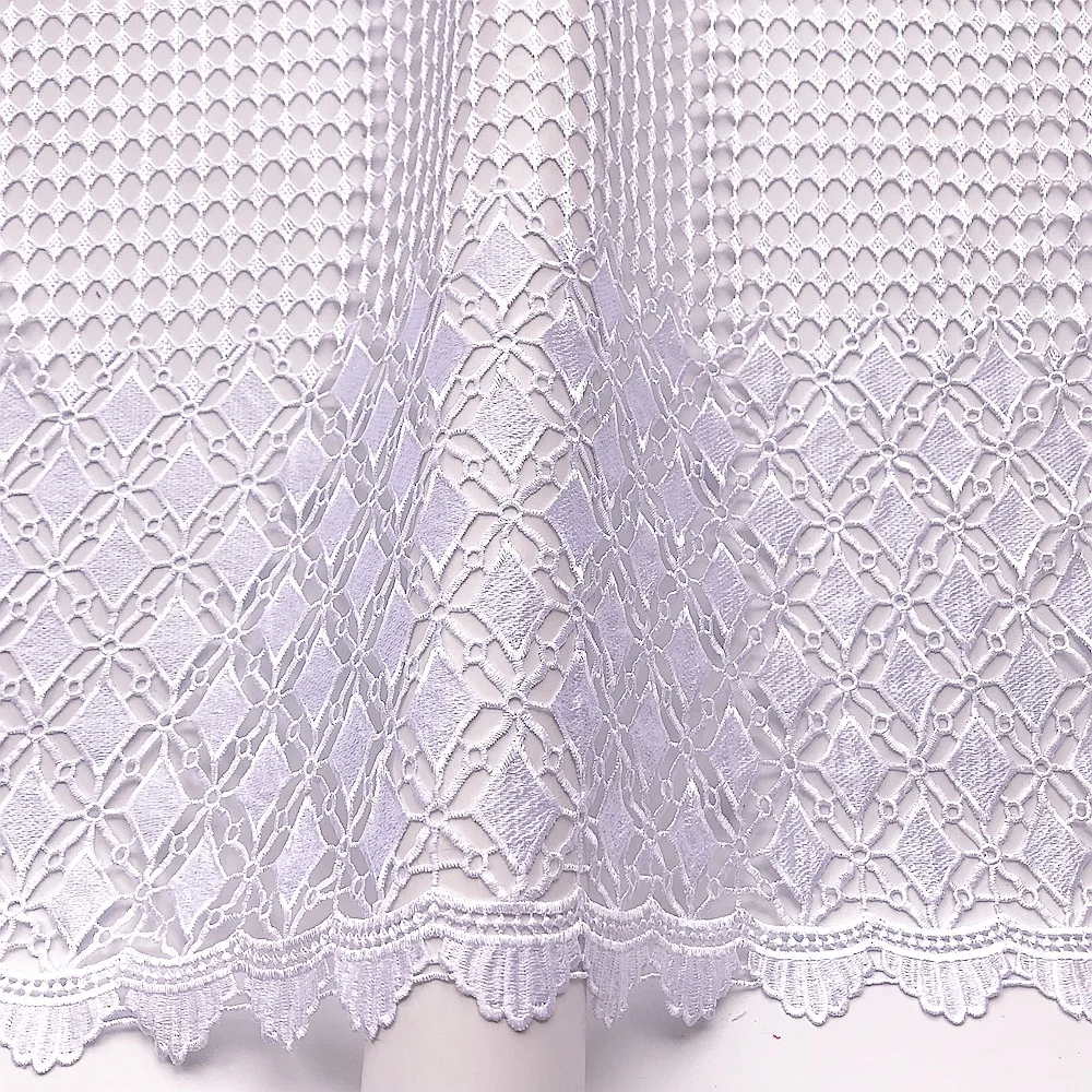 

White Guipure African Lace Fabric 5 Yards Wedding Chemical Swiss Lace Fabric 2021 Dubai Nigerian Lace Fabric 2022 High Quality