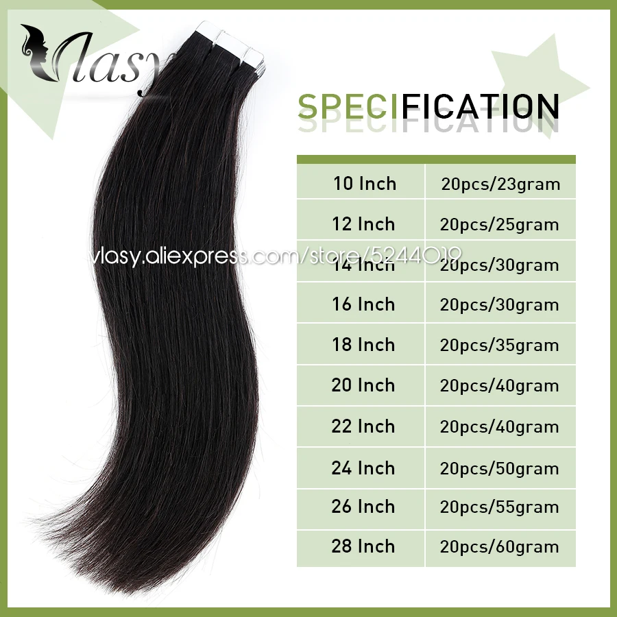 Vlasy 12 'ཌ'' 20 'པ'' лента для наращивания человеческих волос Remy