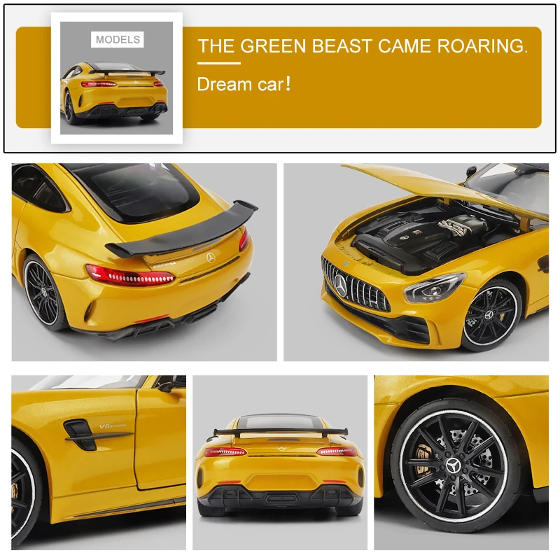welly 124 mercedes benz amg gt r alloy metal diecast cars model inital toy car children boy toys collection toy tools gift free global shipping