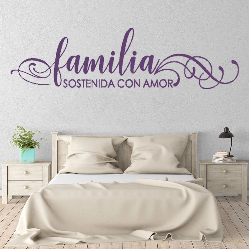 

Familia Sostenida Con Amor Spanish Quote Vinyl Wall Stickers Poster Removable Bedroom Livingroom Decals Decoration Murals RU2070