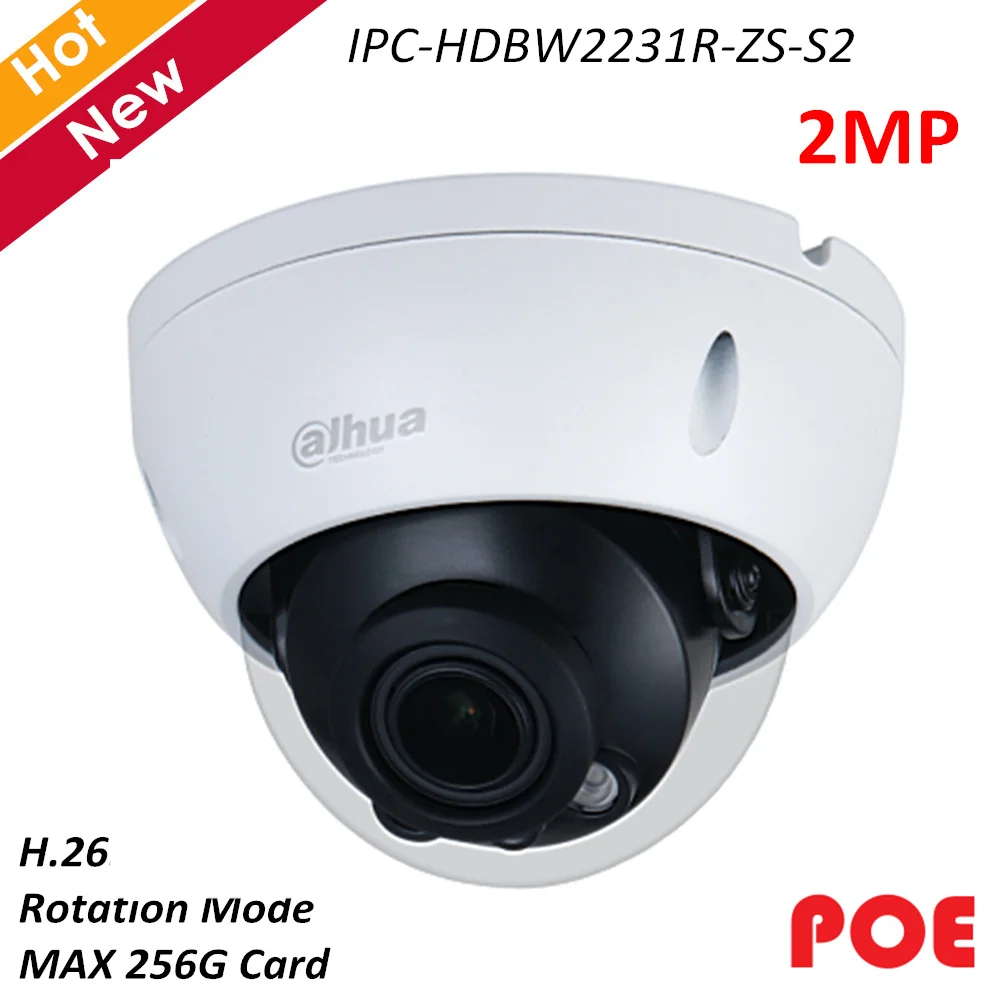 Камера видеонаблюдения Dahua POE 2 МП IP 40 м H.265 256 ГБ Sd-карта водонепроницаемая IP67 7-13 5