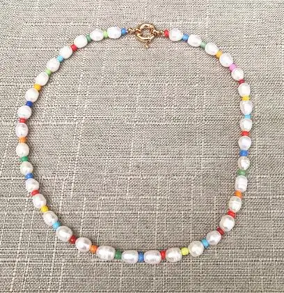 Лучший друг vsco девушка collares de moda цепочка культивированный настоящий натуральный жемчуг пресноводный жемчуг кулон бритва ожерелье для женщин - Окраска металла: necklace