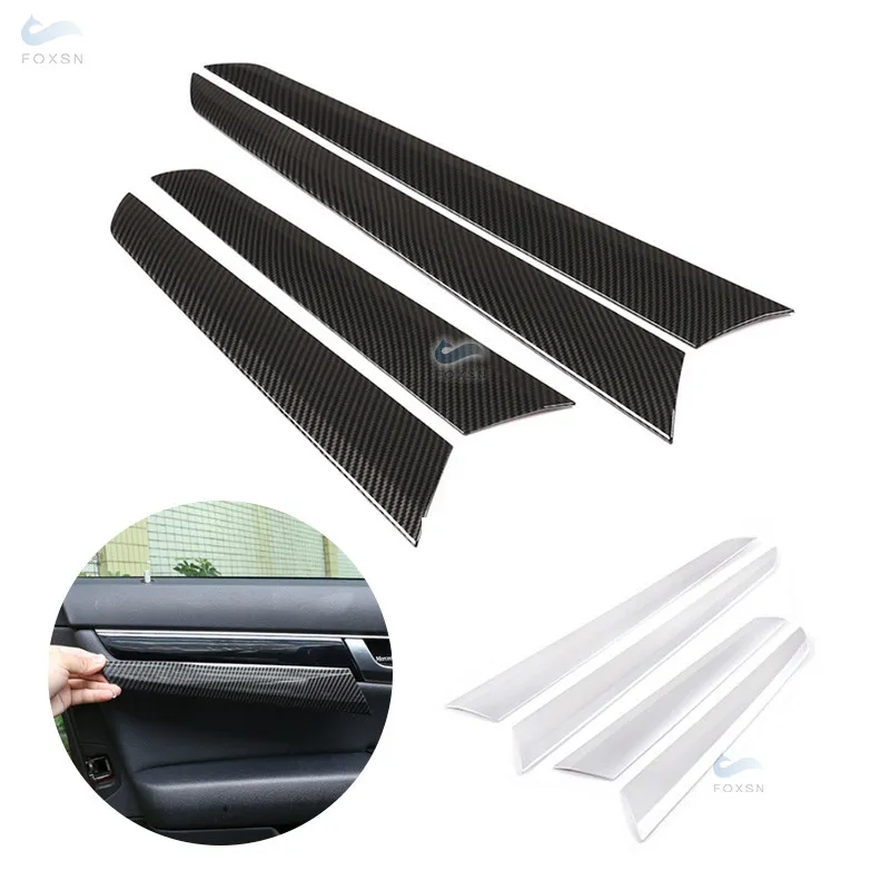 

For Mercedes Benz C class W204 2008 2009 2010 2011 2012 2013 Car Accessories Door Window Panel Cover ABS Carbon Texture Decor