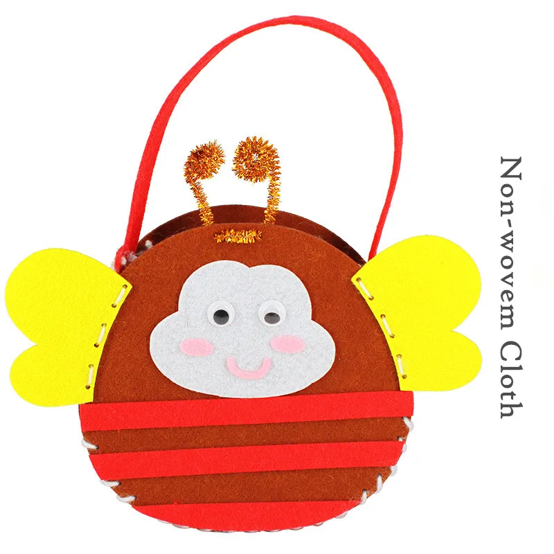 

Non-Woven Fabric DIY Handbag Kids Craft Toy Mini Bag Non-woven Cloth Colorful Handmade Bag Cartoon Animal Children Handbags