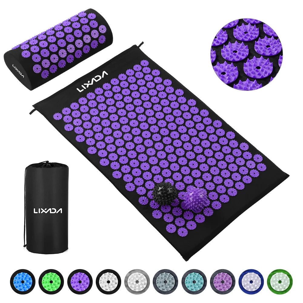 

Lixada Camping Outdoor Sleeping Mat Acupressure Mat Massage and Pillow Set Outdoor Sleeping Mat With Massage Ball and Nylon Bag