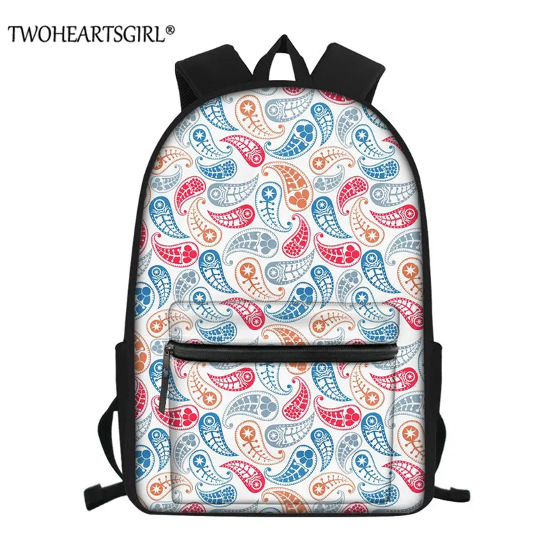 

Twoheartsgirl Paisley Pattern Student Backpack Teenager Children Personalized Back Packs Boys Girls Kids Colorful Rucksack