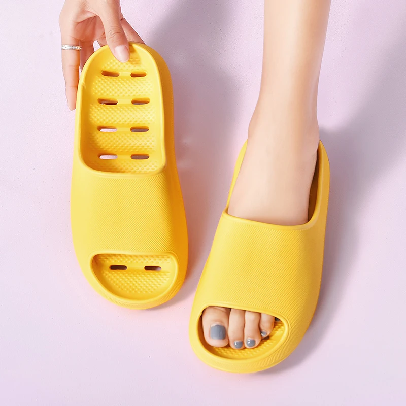 

Summer Quick Dry Foam Slides Men Women Indoor Jelly Slippers Fashion Beach Shoe Cute Home Slippers Couples Shower Shoes Platform