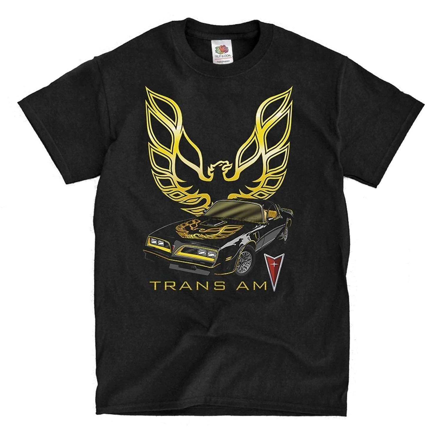 Pontiac Firebird Trans AM Text черная Высококачественная Мужская одежда с круглым вырезом и
