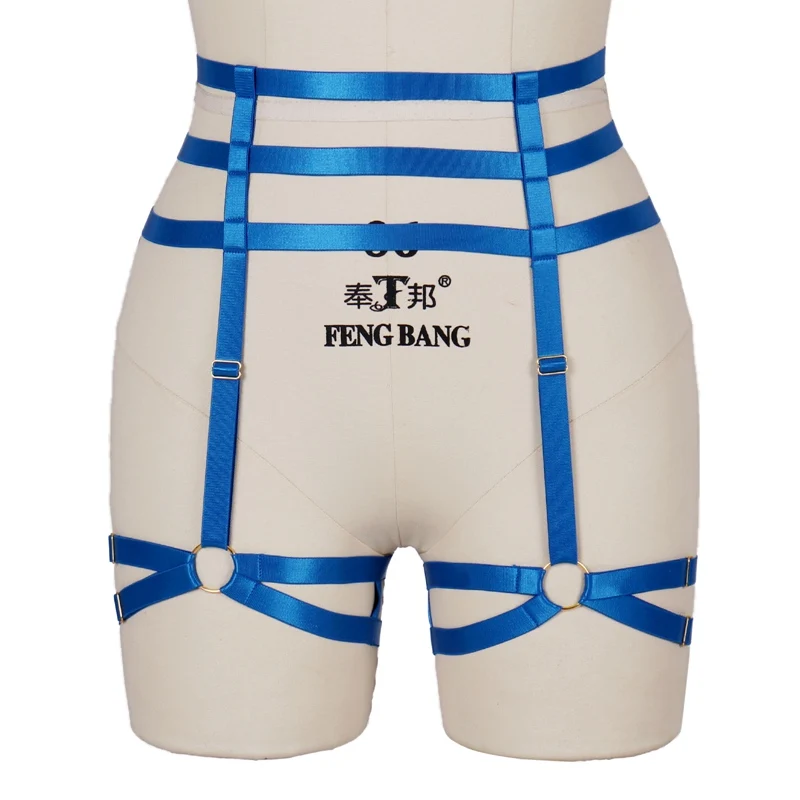 Женские чулки на подтяжках эластичные в стиле панк готическое сексуальное синее