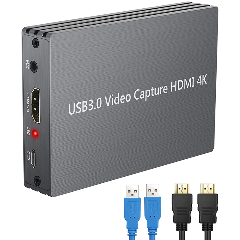 

Карта видеозахвата HDMI, USB 3,0, устройство для видеозахвата, для прямой трансляции, с разъемом HDMI