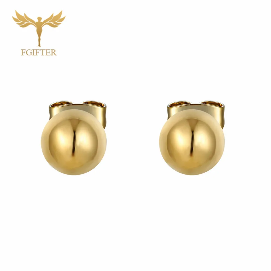 Ball FGifter, хип-хоп, рок, Иисус, серьги-гвоздики, золото, серебро, цвет, маленькие серьги, для женщин, мужчин, из нержавеющей стали, серьги для пирсинга, ювелирные изделия - Окраска металла: Ball