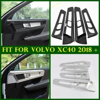 inner door handle bowl panel cover trim fit for volvo xc40 2018 2022 matte carbon fiber look abs auto interior accessories