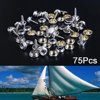 wooeight 75pcs silver screw stud stainless steel fastener snap press stud cap button for tent marine boat canvas leather craft