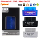2021 Супер Мини ELM327 Bluetooth V2.1  V1.5 OBD2 автомобильный диагностический инструмент ELM 327 Bluetooth 4,0 для AndroidSymbian OBDII протокол