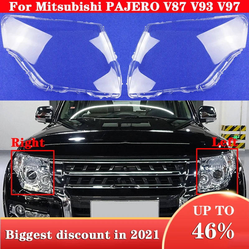 

Car Front Headlight Cover For Mitsubishi PAJERO V87 V93 V97 Headlamp Lampshade Lampcover Head Lamp light glass Lens Shell Caps