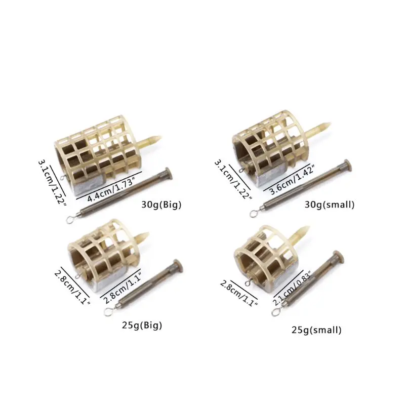 

25G 30G Lead Fishing Tackle Feeder Fishing Feeder Tool Accessories Bait Cage L69F