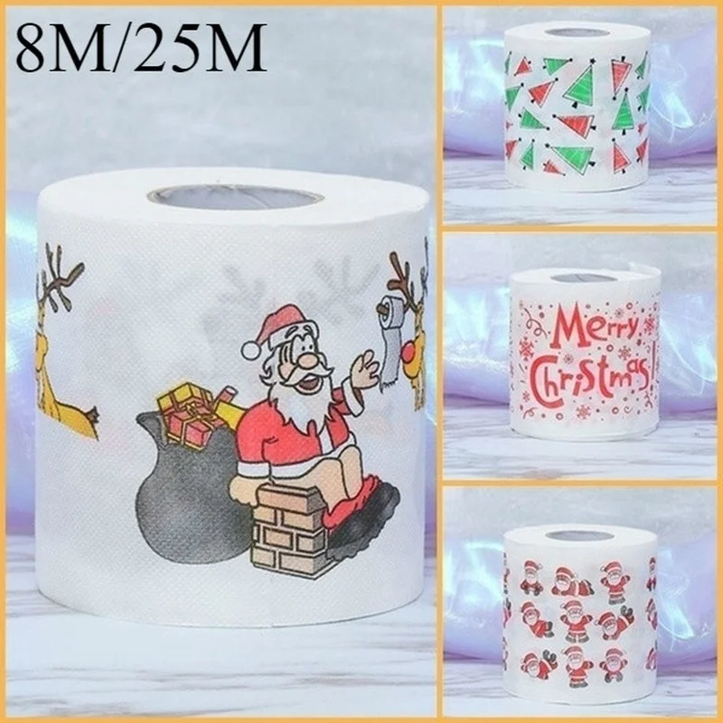 Рождественские украшения для домашнего стола рулон бумаги ванны и унитаза с
