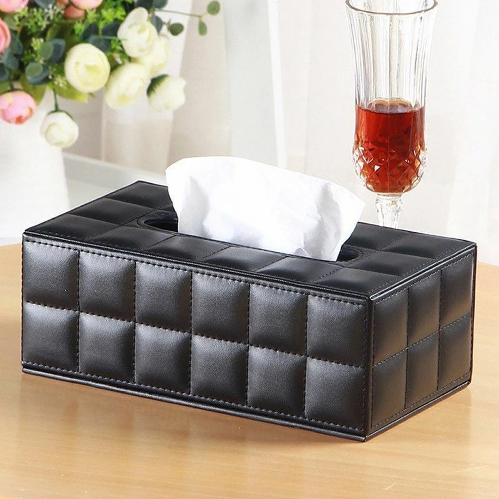 Кожа ПУ Прочный Стандартный держатель блока Тип для автомобиля прямоугольный