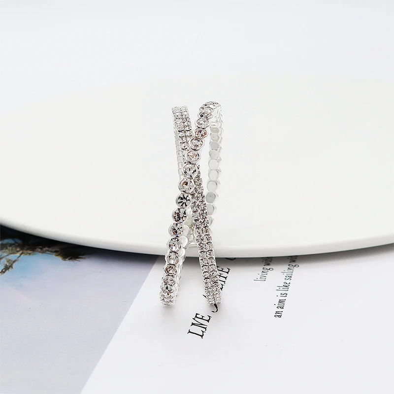 QYY изящный австрийский кристалл браслет модные свадебные женские ювелирные