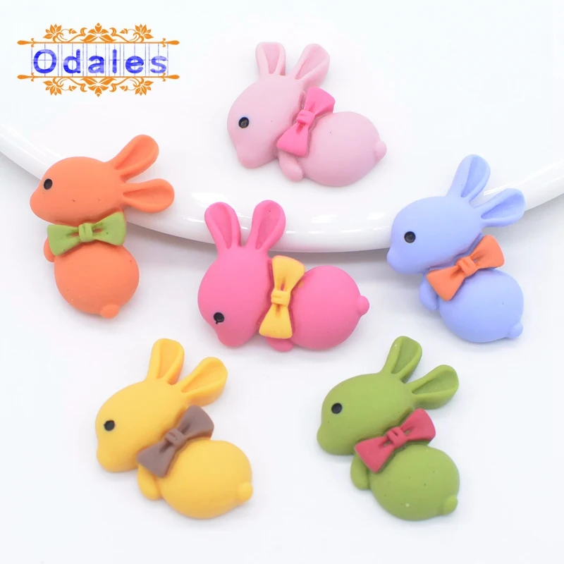 

30 шт./лот милый бант кролик ручная печать мультяшная фигурка ремесла DIY девочки BB зажимы декоративные принадлежности аксессуары для искусст...