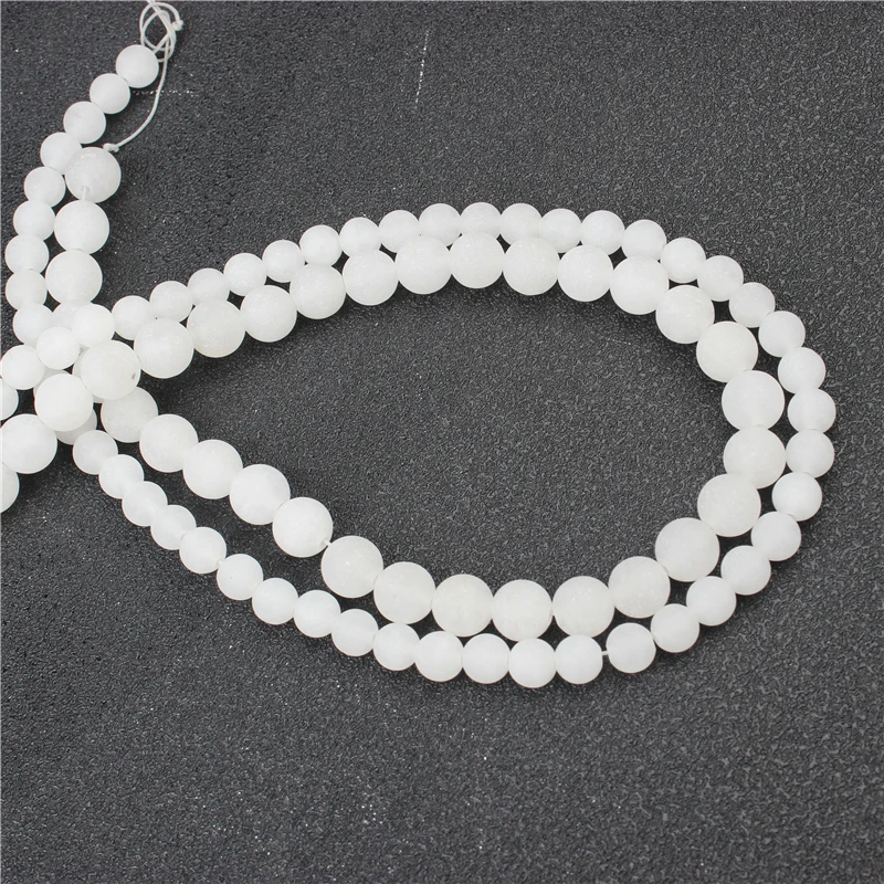 Круглые бусины из натурального белого нефрита свободные 4/6/8/10/12 мм подходят для
