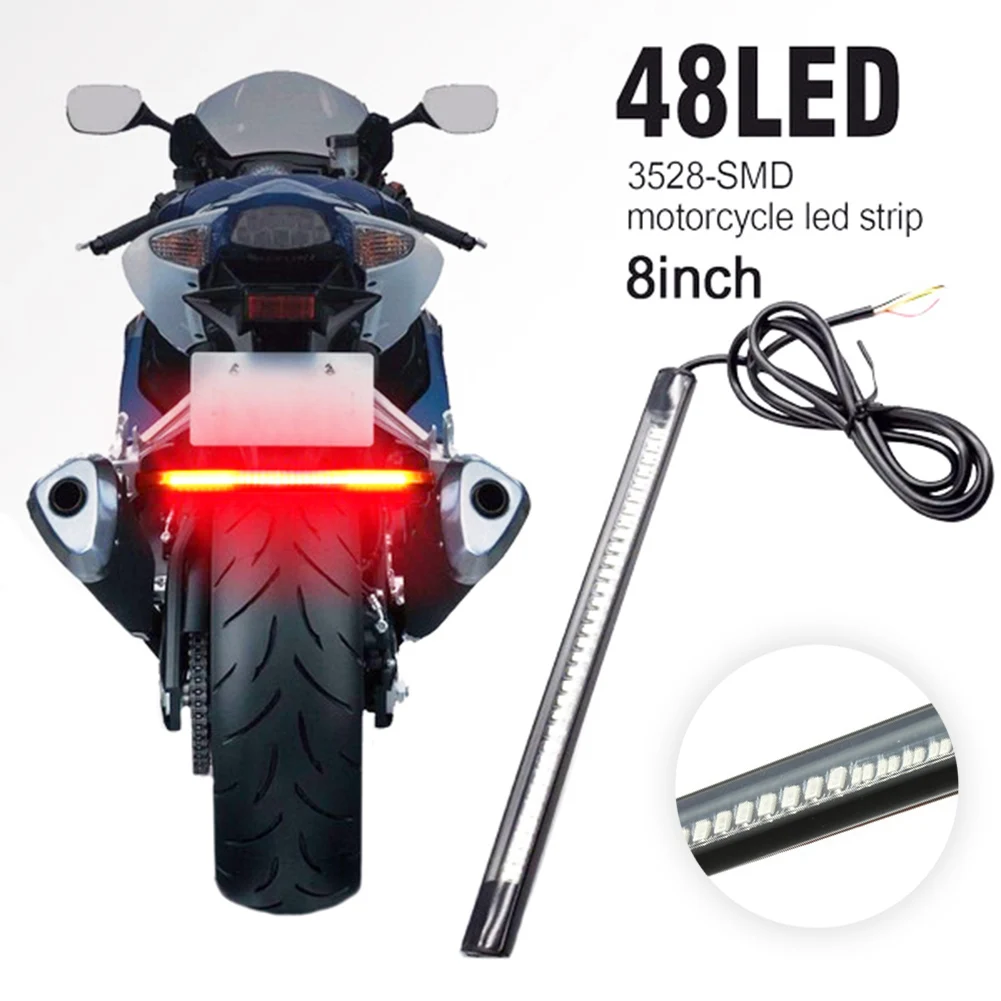 The New Stylish Universal Motorcycle LED Rear Tail Brake Stop Turn Signal Strip Light Lamp Bar hot sale |
