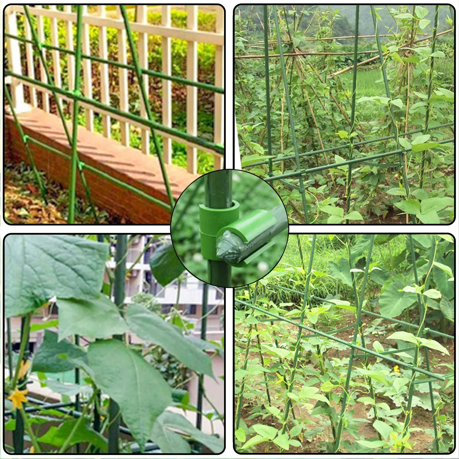 

10/50/100PCS Green Adjustable Garden Trellis Plant Connector Orchard Flower Rattan Universal Clip Trellis Grafting Fixed Buckle