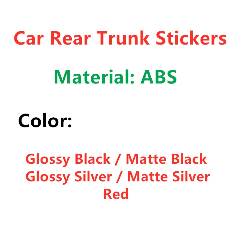 

3D ABS Plastic Car Letter Emblem Covers Sticker Auto Rear Trunk Decal Number Label For S 4 GTS Car Styling Glossy Black Silver