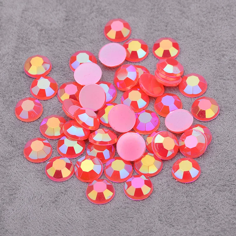 JUNAO 6 7 8 mm Yellow AB Glitter Round Rhinestones Flatback Acrylic Crystal Non Hotfix Strass Diamond Decorative Apparel Garment | Дом и сад