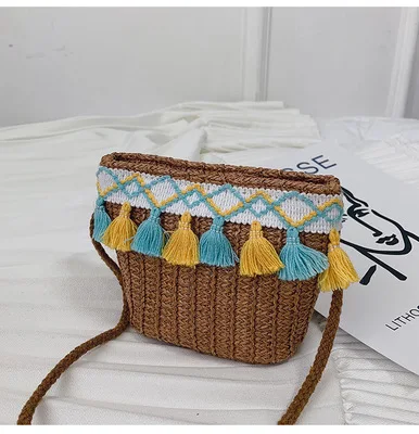 2019 новая зимняя соломенная сумка в этническом стиле с кисточками детская мини