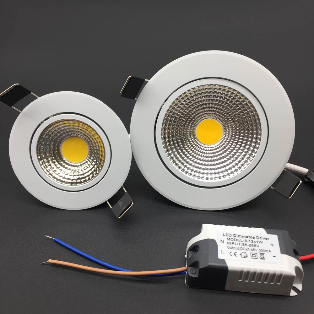 

Dimmable Round Ceiling Recessed Lights LED Downlights Recessed Light For Cabinet Counter Showcase Indoor Lighting