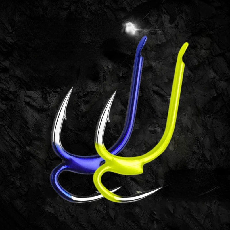 

Sharp Spring Fishing Hook Set with Fish Line Explosion Hooks Barbed Double Hooks Deep Ocean Carbon Steel Bait Barbed Fish Hooks