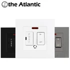 Великобритания 13A Swicth с предохранителем Электрический переключатель со светодиодом 13A переключатель прямой неон черный белый серый пластиковая рамка 13A розетка Британский переключатель