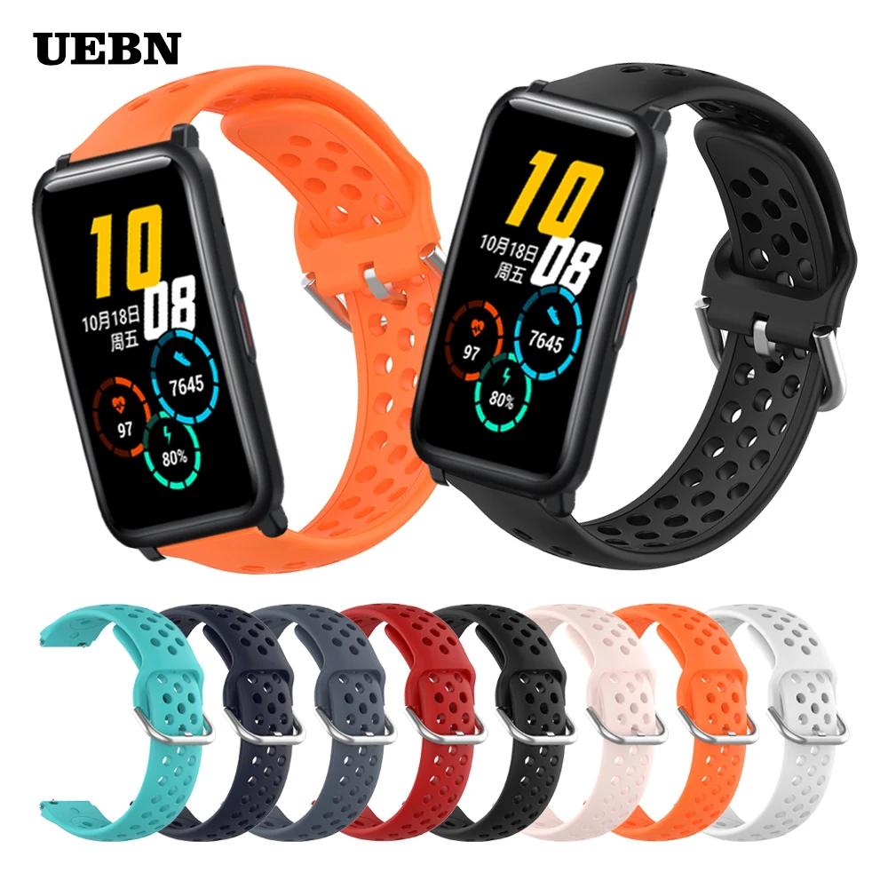 

UEBN EasyFit Sport Silicone Breathable Strap For Huawei Honor Watch ES Wristband Bracelet Replacement Watchbands ремешок Correa
