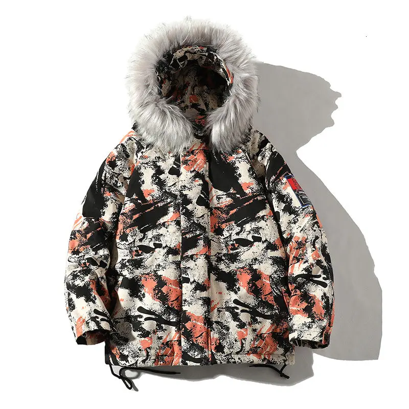 

Men's cotton-padded jacket 2020 Autumn winter new style cotton-padded jacket with big hair collar casual youth men's wear