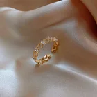 Новое открытое Золотое кольцо в форме сердца из Южной Кореи, изысканное модное простое кольцо на указательный палец, женское банкетное ювелирное изделие
