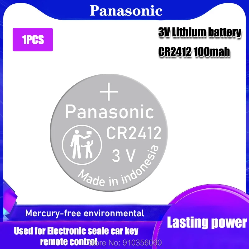 Фото Оригинальный литиевый аккумулятор Panasonic CR2412 CR 2412 3V для LEXUS BYD автомобильные брелки