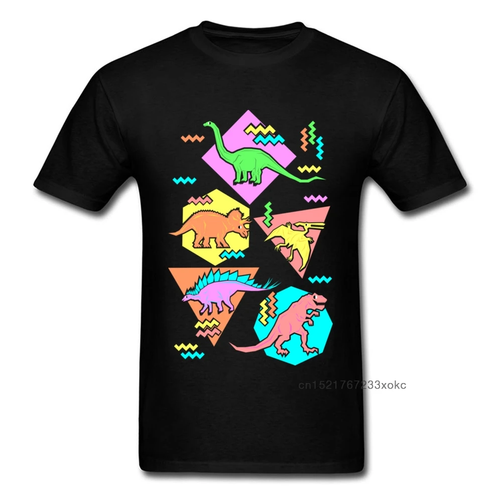 Мужские недорогие футболки с рисунком динозавра круглым вырезом на День