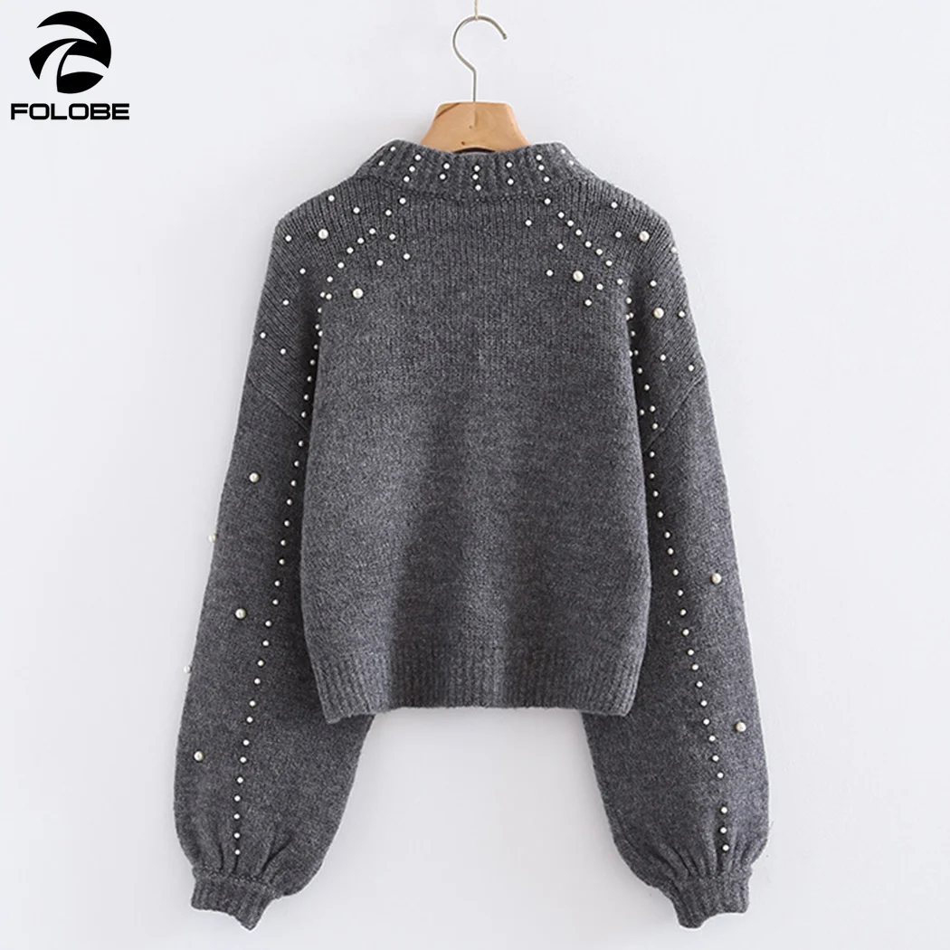 FOLOBE свитер с круглым вырезом Женский пуловер женский шарик пузыря свободный