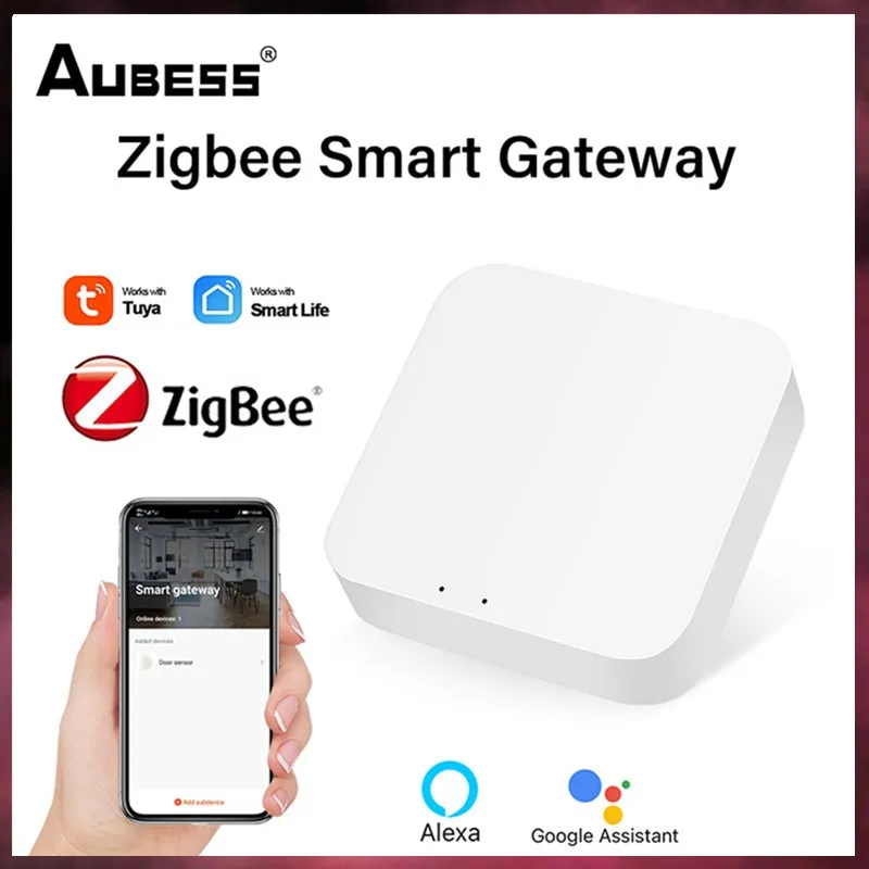 

Tuya Gateway ZigBee WIFI Gateway Hub Smart Home Control For Tuya Smart Life APP Remote Voice Control Works With Alexa Google