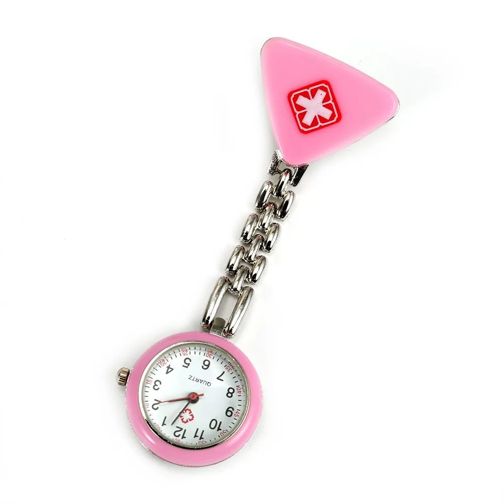 

Protable Nurse Watches With Clip Red Cross Brooch Pendant Pocket Hanging Doctor Nurses Medical Quartz Watch NIN668
