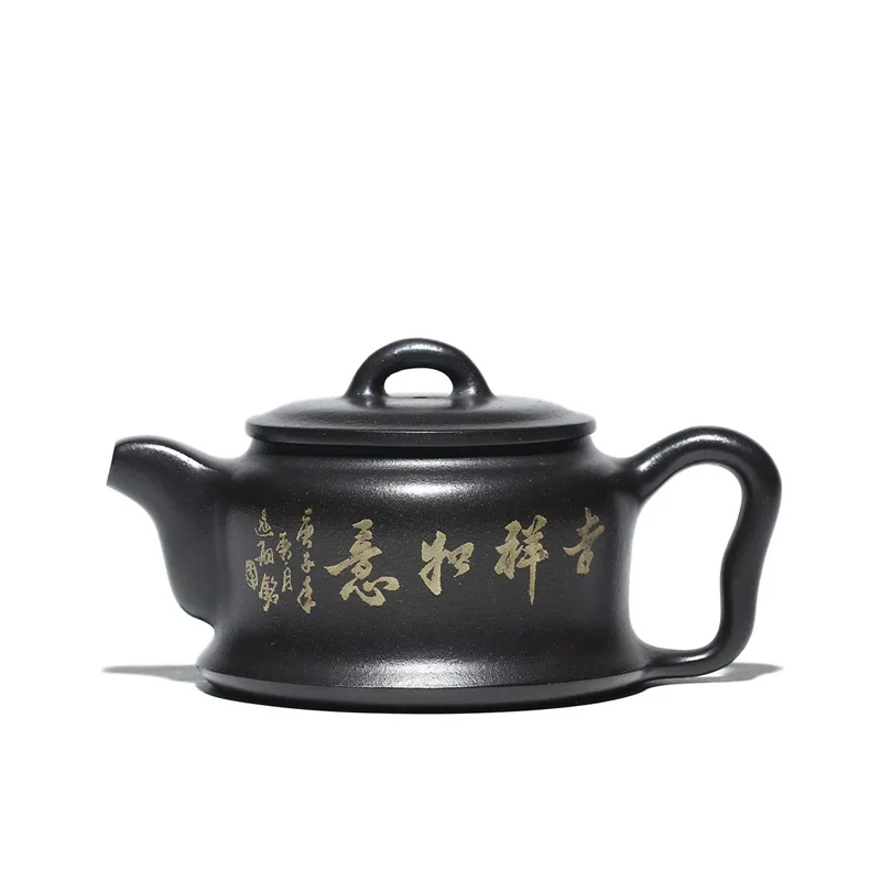 

Luck pot of rain medium sand yixing recommended NiXinAn manual authentic original ore is black clay pot