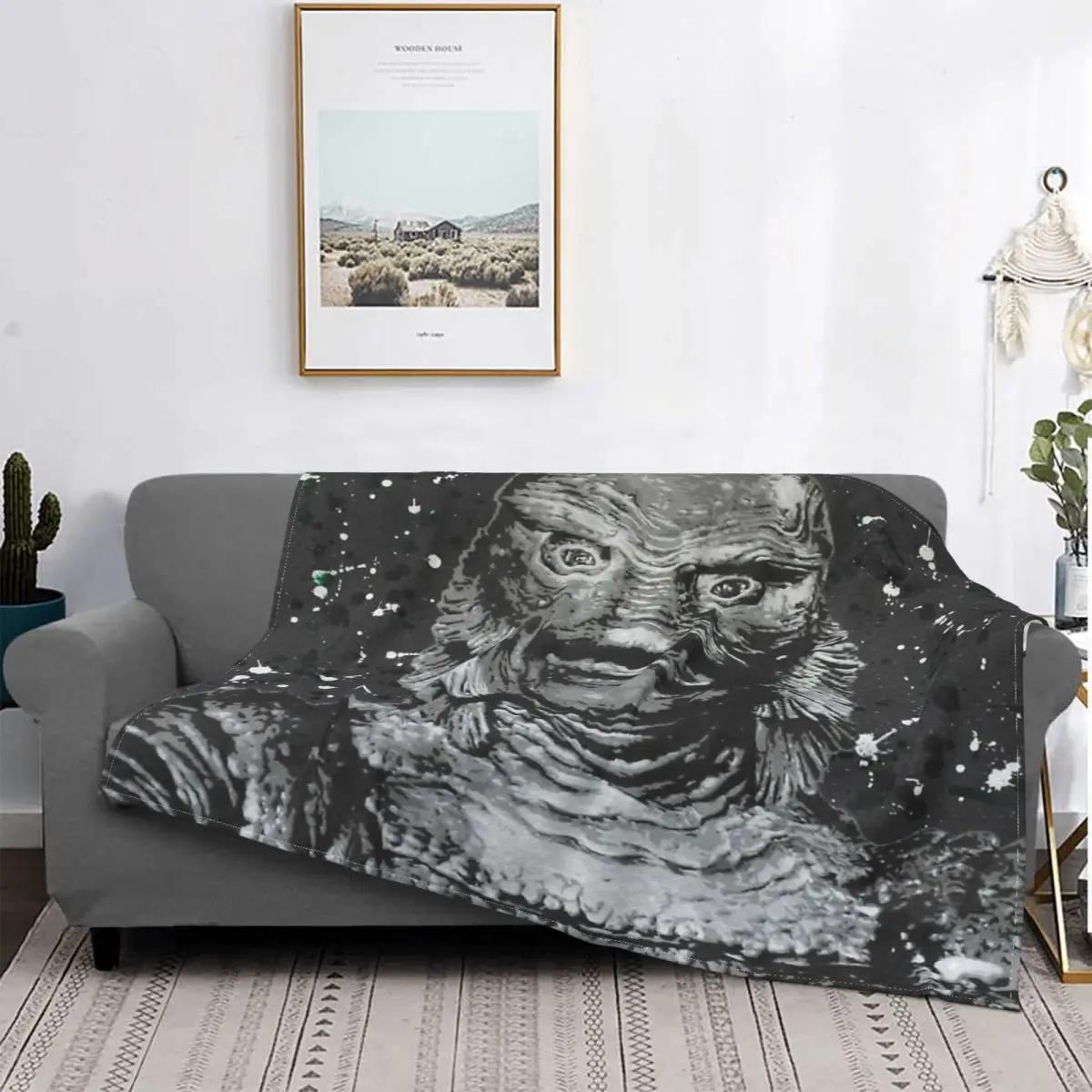 

Manta con capucha de criatura de La Laguna Negra, colcha de muselina a cuadros, alfombra de oración islámica, 3 unidades