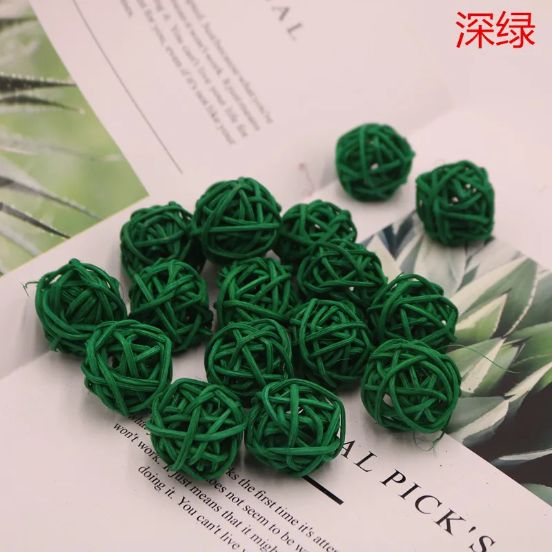 1PCS/3cm GardenChristmas Rattan Ball Decorative Stakes & Wind Spinners Yard Planter Colorful Indoor and OutdoorDecor | Дом и сад