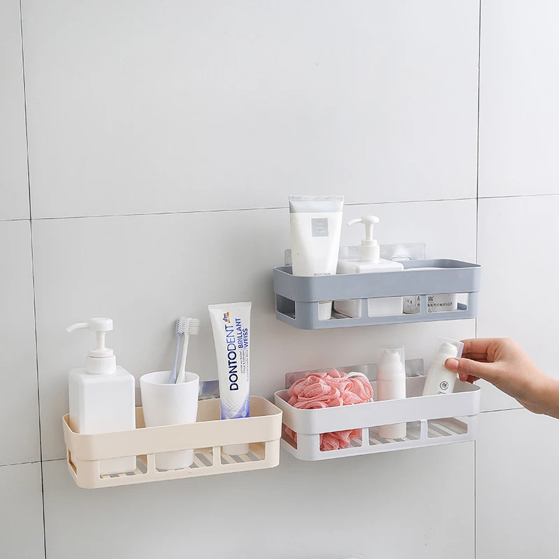 

Hot Bathroom Shelf Wall Hanging Bathroom Wall-mounted Storage Racks Toilet Storage Holder Free Punching Racks For Bathroom