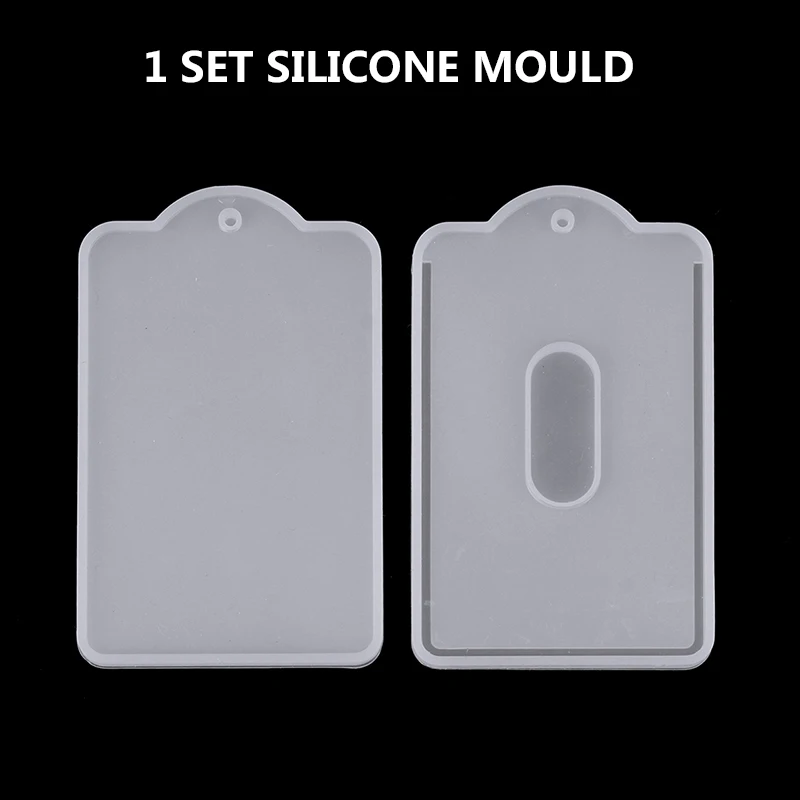 

Resin Mirror Card Holder Silicone Mold Handmade Drop Gel Mold For Credit ID Card Luggage Tag Holder DIY Crystal Mirror Craft