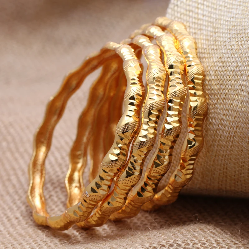 24K браслет в дубайском стиле для женщин/девочек золотой цвет африканский Ближний