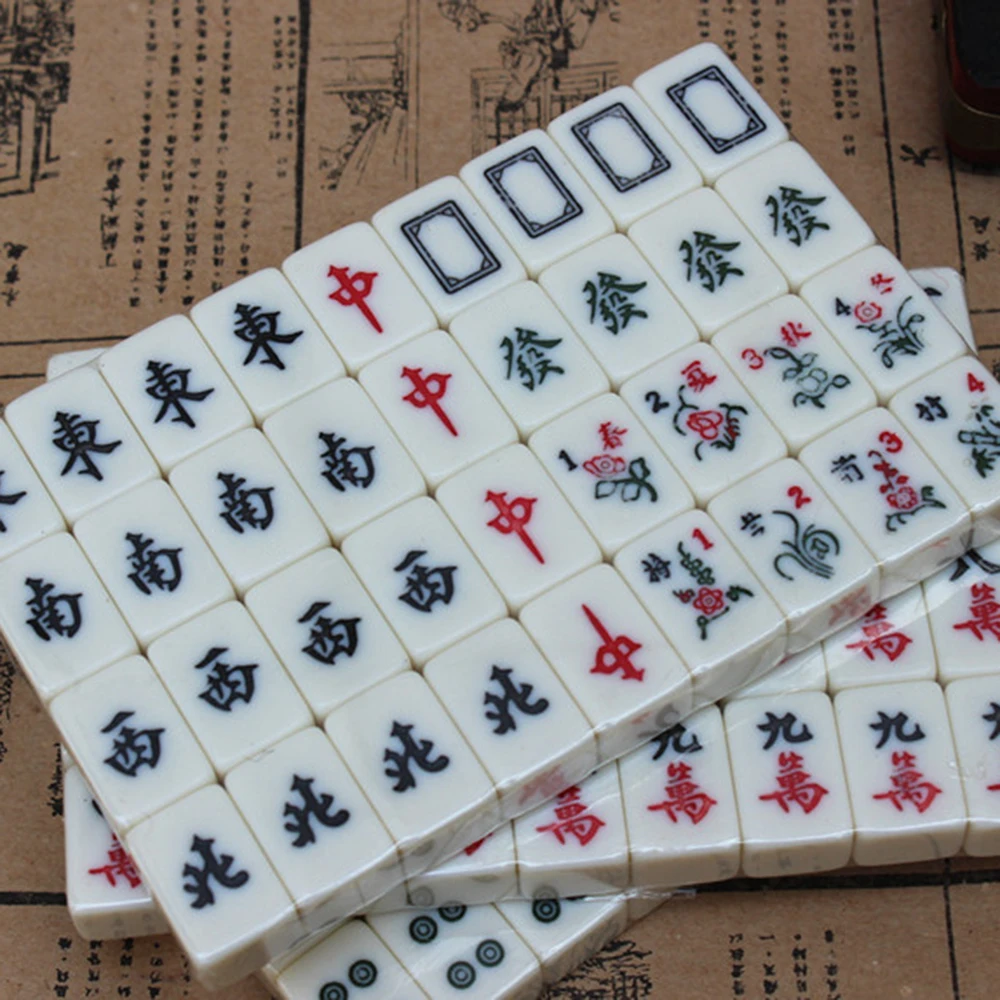 Mah-Jong китайский пронумерованный Набор для игры в маджонг 144 плитки Mah-Jong набор портативная Китайская Игрушка с коробкой вечерние азартные игры доска